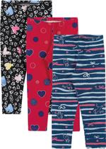 Legging Infantil Feminino Kit 3 Inverno Azul Hearts - Elian