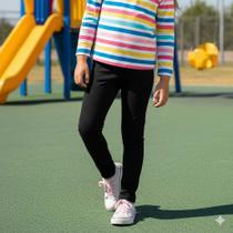 Legging Infantil Menina Kyly em Cotton Azul Marinho Legging Infantil Menina Kyly em Cotton Azul Marinho