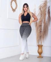 Legging Jacquard Degradê Branca - Doce Menina