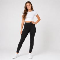 Legging Juvenil Feminina Preta Flanelada Quentinha Inverno 12-14 Cor:Preto