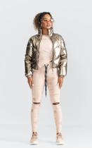 Legging LABELLAMAFIA Essentials Bege em malha com Recorte no joelho