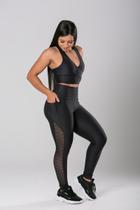 Legging Lusty Bolso Tela Wave Preto Legging Lusty Bolso Tela Wave Preto