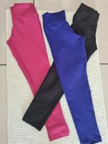 Legging Lycra tamanho 02 ao 12 cores Rosa/preta /azul bic
