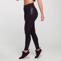 Legging Oncinha Preta Poliamida com Estampa Lateral Tom sobr Legging Oncinha Preta Poliamida com Estampa Lateral Tom sobr