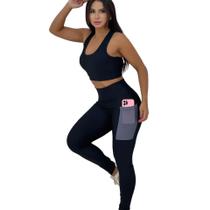 Legging Plus Size com Bolsos Poliamida Spandex G1 G2 G3 PINA