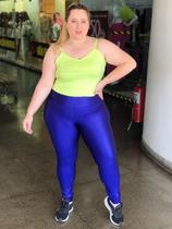 Legging plus size fitness acetinada