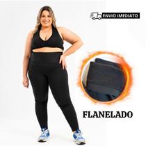 Legging Plus Size Flanelada Cintura Alta Inverno Quente Zero Transparência
