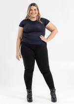 Legging Plus Size Preta Peluciada de inverno Flanelada