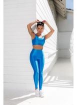 Legging Poliamida Alta Compressão cor azul tamanho P Legging Poliamida Alta Compressão cor azul tamanho P
