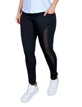 Legging Poliamida BlackOut com bolso detalhe em tule PINA