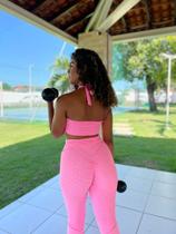 Legging Poliamida Brocada Rosa Legging Poliamida Brocada Rosa