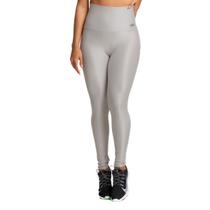 Legging Poliamida Canelado Prata Massam Fitness