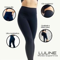 Legging Poliamida e Elastano - Legging Preta Grossa Luline - 360G Modeladora Legging Poliamida e Elastano - Legging Preta Grossa Luline - 360G Modeladora
