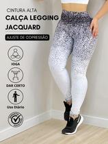 Legging Poliamida Jacquard Degradê Cintura Alta Conforto Na Academia