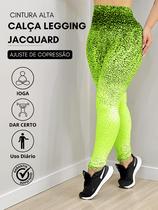 Legging Poliamida Jacquard Degradê Cintura Alta Conforto Na Academia