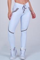 Legging Poly Steep Empina Bumbum Branca Com Onça Legging Poly Steep Empina Bumbum Branca Com Onça