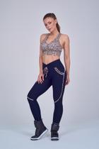 Legging Poly Steep Empina Bumbum Preto Detalhe Onça Legging Poly Steep Empina Bumbum Preto Detalhe Onça