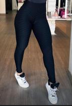 Legging preta canelada