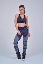 Legging Seamless Painéis Camuflada Cinza