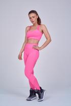 Legging Seamless Painéis Em Tela Rosa