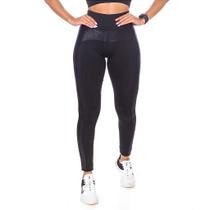 Legging Suplex Cintura Alta Relevo Cirrê Preto Feminino
