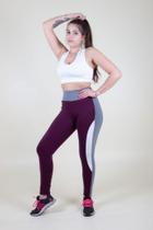 Legging vinho com recortes nas laterais