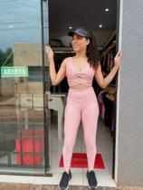 Leggings canelado alta compressão rose