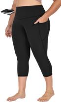 Leggings Capri Heathyoga X-4XL Plus Size com bolsos pretos