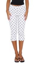 Leggings Capri Yuemengxuan, cintura baixa, gravata borboleta dividida em marfim