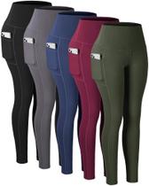 Leggings CHRLEISURE Cintura Alta Controle de Barriga Pacote com 5 Leggings CHRLEISURE Cintura Alta Controle de Barriga Pacote com 5