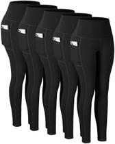 Leggings CHRLEISURE XL Cintura Alta Controle de Barriga Pacote com 5 Leggings CHRLEISURE XL Cintura Alta Controle de Barriga Pacote com 5
