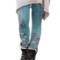 Leggings Ckiowtazp com estampa vintage de cintura alta para mulheres