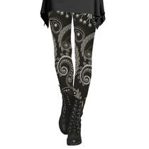 Leggings Ckiowtazp com estampa vintage de cintura alta para mulheres