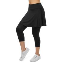 Leggings com saia Xioker para mulheres, tênis, golfe, atléticas, pretas, M
