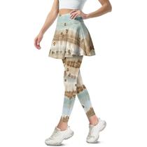 Leggings com saia Yuolagixn Brown Tie Dye Femininas Plus Size