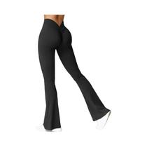 Leggings De Cintura Alta Com Efeito Push up Para Mulheres, Calças Casuais Slim Com Costura Em V Para