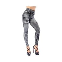 Leggings De Cintura Alta Slim Com Imitação De Jeans Para Mulheres, Sexy, Efeito Push Up, Moda Casual