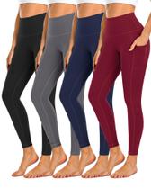Leggings de ioga Dimore High Waist Tummy Control, pacote com 4 unidades femininas Leggings de ioga Dimore High Waist Tummy Control, pacote com 4 unidades femininas