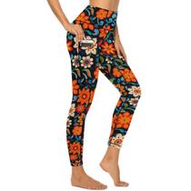 Leggings de treino KevaMolly High Waisted Tummy Control Orange Leggings de treino KevaMolly High Waisted Tummy Control Orange