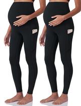 Leggings de treino para maternidade POSHDIVAH Over Belly com bolsos