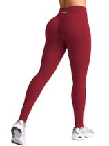 Leggings de treino VOYJOY Scarlett Red para controle de barriga para mulheres Leggings de treino VOYJOY Scarlett Red para controle de barriga para mulheres