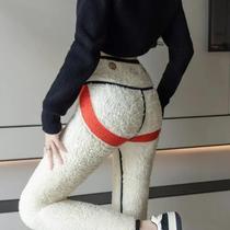 Leggings De Veludo De Inverno De Cintura Alta Feminina Quente Grosso Hip Levantamento Tubarão Calças