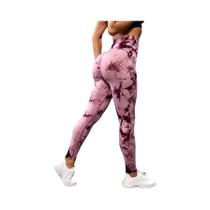 Leggings de Yoga Cintura Alta Sem Costura Tie Dye - Fitness e Treino