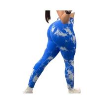 Leggings de Yoga com Cintura Alta Tie-Dye para Mulheres - Sem Costura e Push Up