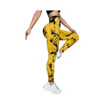 Leggings de Yoga com Controle de Barriga - Alta Elasticidade, Sem Costura e Estampa Tie Dye