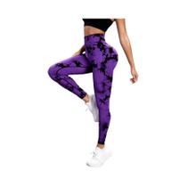 Leggings de Yoga com Estampa Tie Dye - Alta Compressão e Controle de Barriga