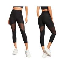 Leggings De Yoga Em Malha Preta Com Patchwork Para Mulheres, Calças Capri Elásticas Jeggings