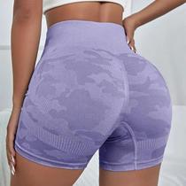 Leggings e Shorts Esportivos de Ioga - Cintura Alta, Estampa Camuflada e Sem Costura