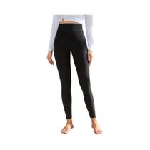Leggings elásticos de malha esportiva de cor sólida para mulheres