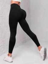 Leggings esportivas com cintura larga sem costura